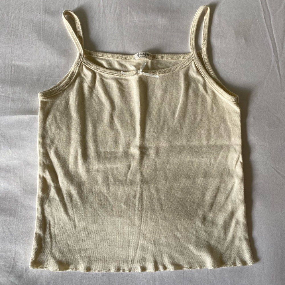 Brandy Melville tan/cream bow tank top, one size